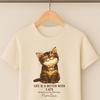 Smiling Cat Graphic T-Shirt, Life Is Better With Cats Tee, Pet Lover Shirt, Feline-Inspired Outfit, Cute Kitty Quote Top