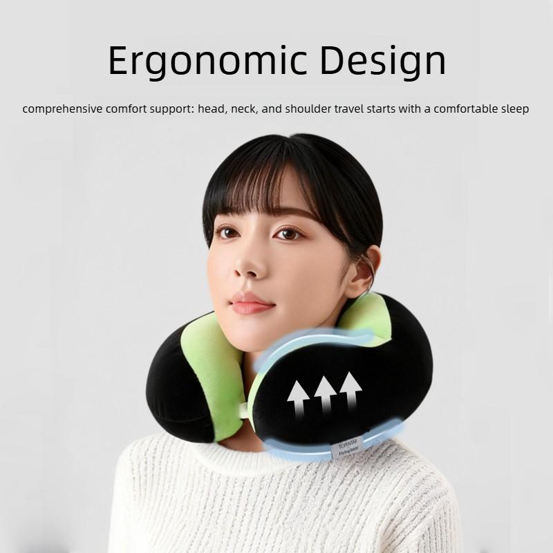 Cartoon Cat Deformable U-Shaped Neck Pillow with PP Cotton Filling for Napping Travel Cervical Neck Support Pillow