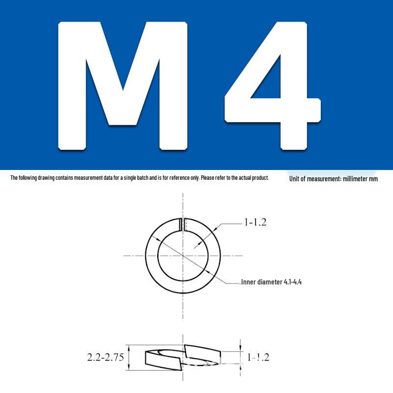 304 Stainless Steel GB93 Spring Elastic Washer M1.6-M16