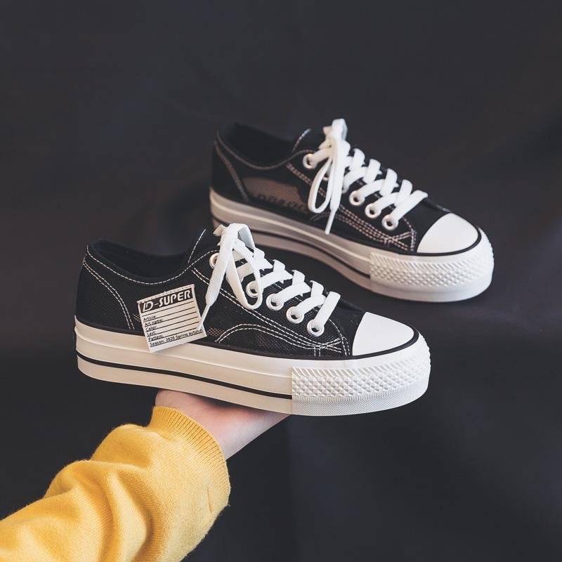 Autumn platform canvas shoes new niche student sports shoes board shoes