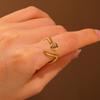 Punk Snake Rings For Women Unisex Gold Color Irregular Coiled Curved Snakes Ring Stainless Steel Waterproof Jewelry Party Gifts