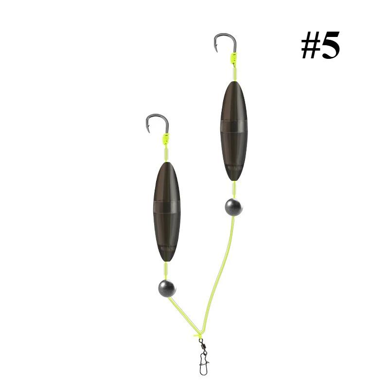 1Pcs High Carbon Steel Silver Anti-separation Base Fishing Hook Double Hook For Fishing Live Bait With Double Bait Keeper Barbs