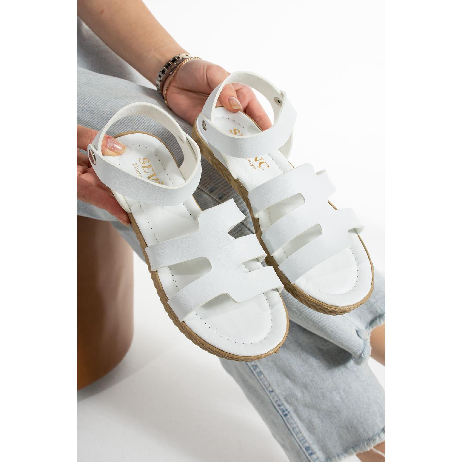 

Summer Sandals - Five Woman Summer Sandals - Daily Sandals 38 білий