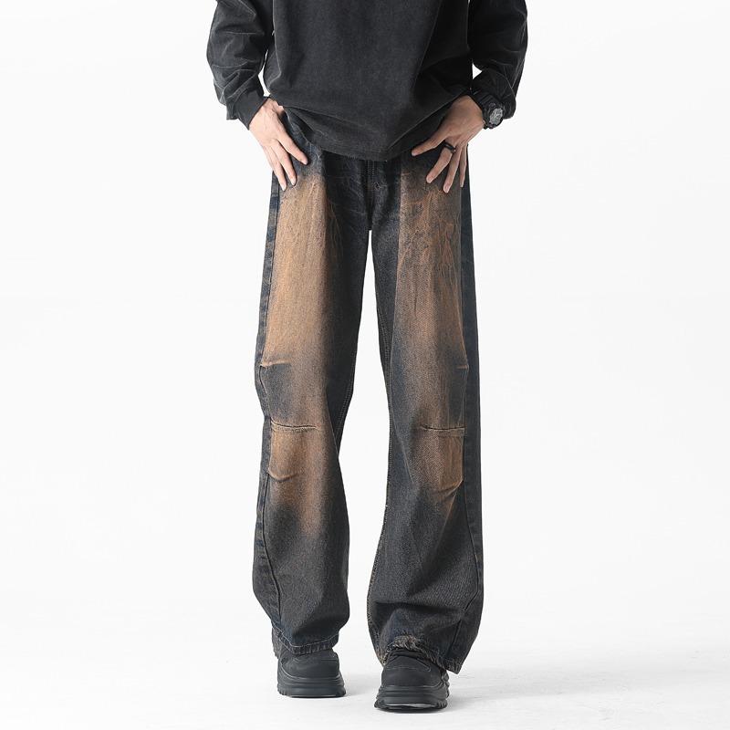 

Men s Jeans Summer American Vibe Contrast Color Loose Straight XL амарантовый