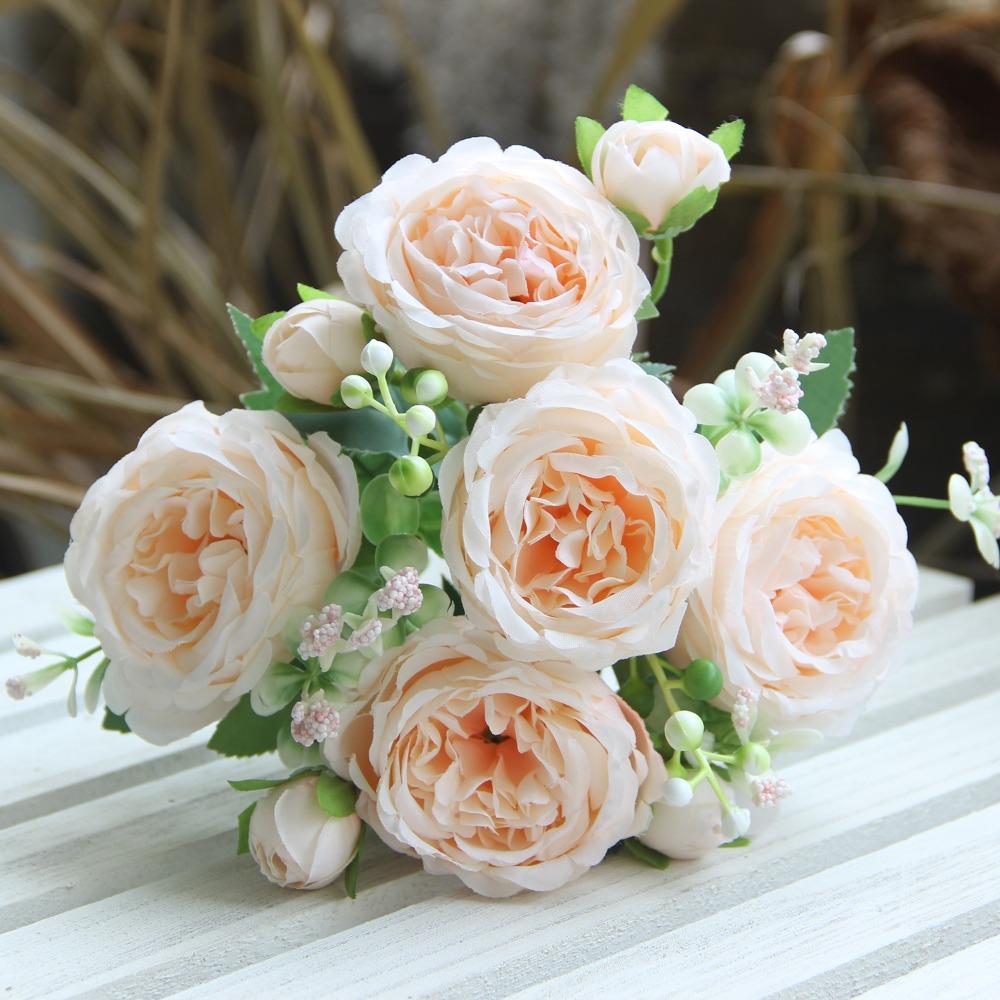 

3D букет пионов 32 см шелковый цветок новая искусственная роза свадьба 8