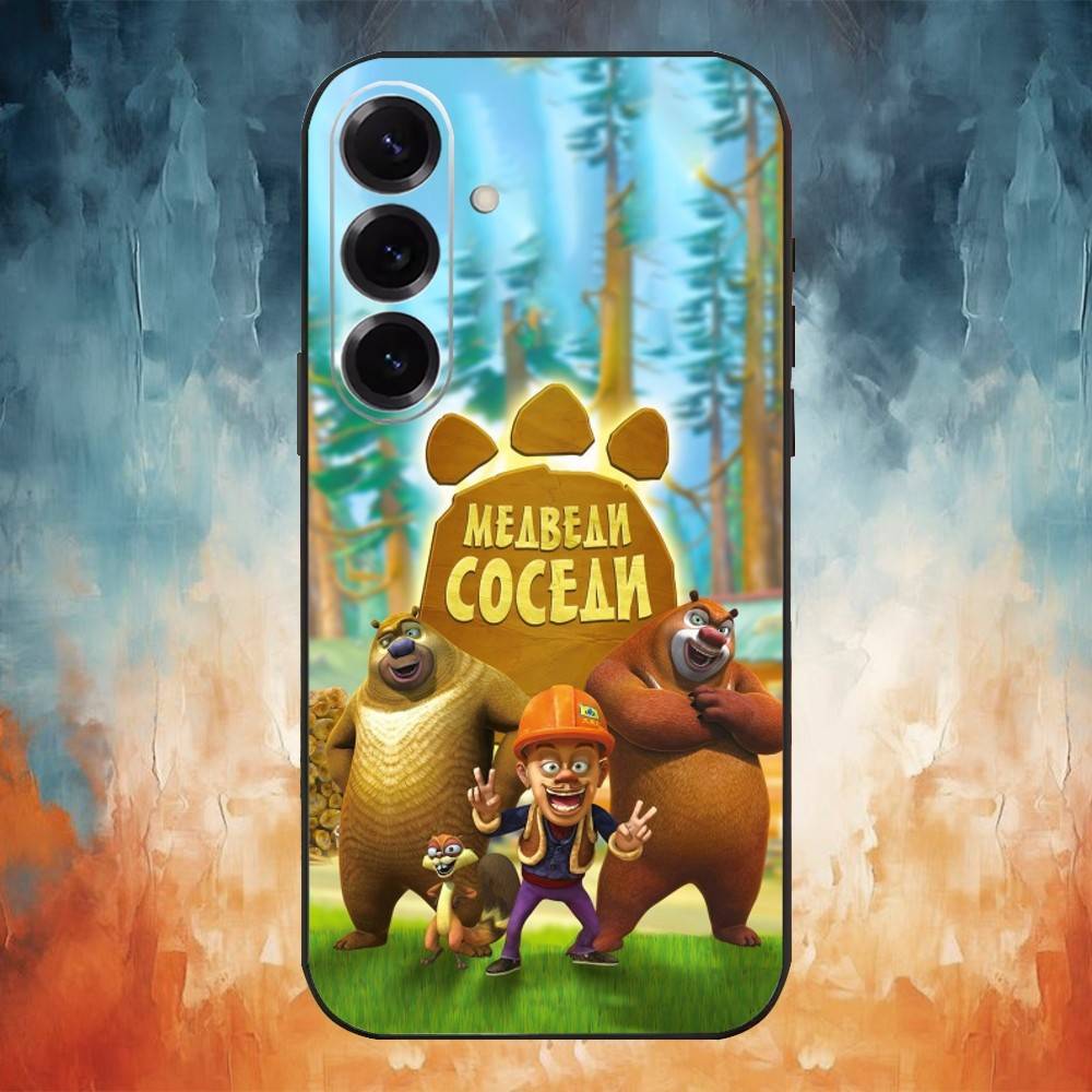 Cartoon Boonie Bears Phone Case For Samsung Galaxy A91,80,73,72 ,71,53,52,32 ,31,22,21s,20,Soft Black Case