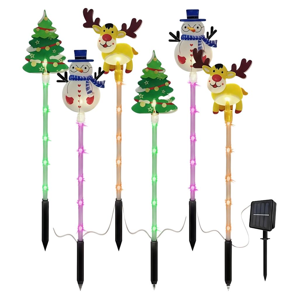 Ground Inserted Christmas Decorative Lights Waterproof LED Outdoor Solar Lights for Walkway Yard Lawn Porch Holiday Decor