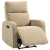 Electric Reclining Armchair In Chenille with Footrest, Adjustable Headrest and Outlets, 80x93x103 Cm, Beige