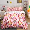 Mehrere Größen Emily E-Erdbeer-Print Weiche Bettbezug Kissenbezug Bettwäsche-Set Kinder Erwachsene Bequemes Bett-Set Einzelbett King Für Geschenke