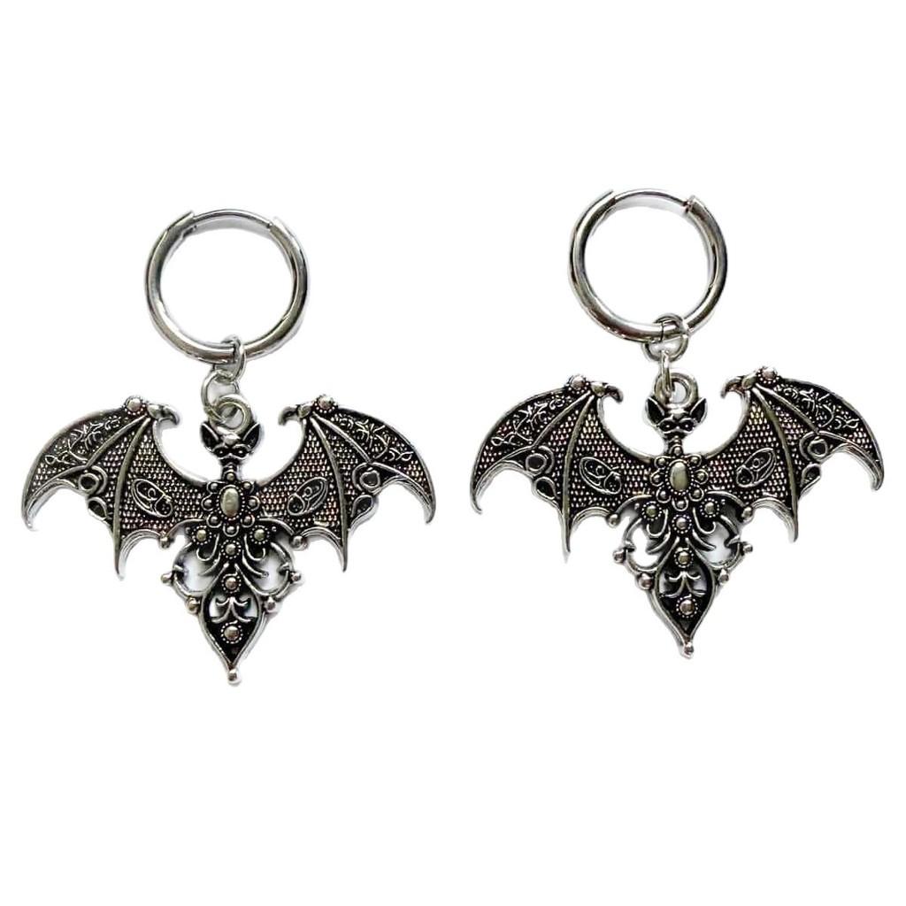 Gothic Bat Ear Cuffs With Geometric Alloy Design For Punk Fashion And Unisex Wear