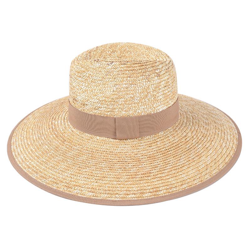 USPOP New Summer Hats Women Wide Brim Sun Hats Natural Wheat Straw Hats Rimmed Jazz Crown Straw Sun Hats