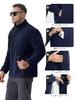 KEFITEVD Military Fleece Winter Jacket with Stand Ideal for and Navy Size 2XL Men's Collar, Cycling, Hiking, Camping, More, Blue,