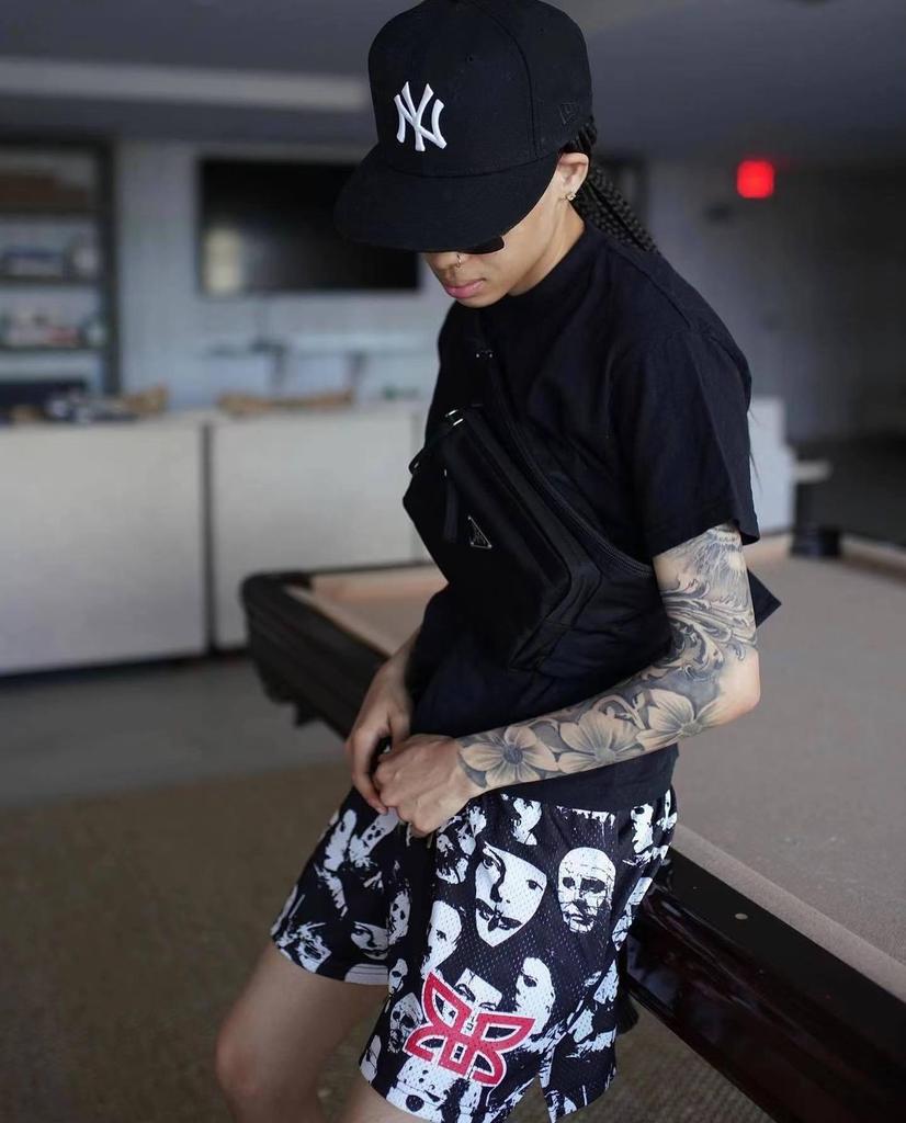 Unisex Sommar Trendiga Basketkaraktär Meshshorts - Snabbtorkande, Ovanför Knät, Fyrpunkts Casual Utomhuskläder