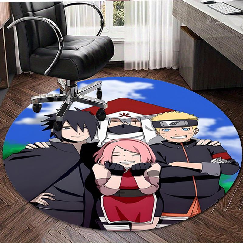 1pc NARUTO (4) Design Printed Area Round Carpet for Bedroom Living Room Home Decor Rugs Mat Non Slip Mat Rug for Bedside