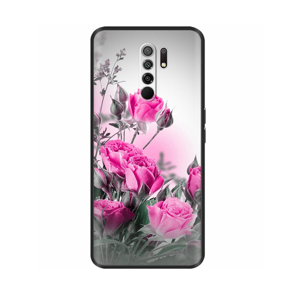 Silicon Case for Xiaomi Redmi 9 Redmi9 Case Back Cover Coque Funda Shell Soft Black TPU Cute Cartoon Phone Bag Bumper Protective