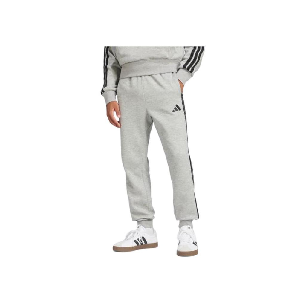 Adidas Полосатые трикотажные спортивные брюки зауженного кроя со средней посадкой Мужские брюки Средне-серый JE6318