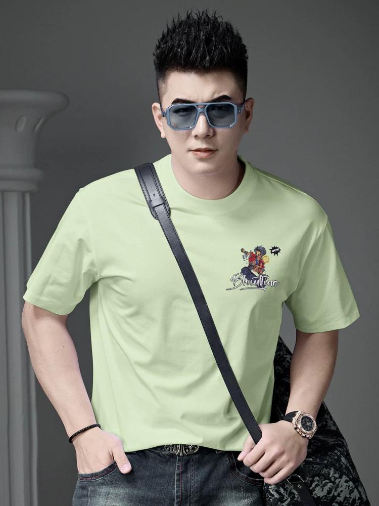 European Trendy Brand Cartoon Print Short-Sleeved T-Shirt for Men 2025 New Summer Casual Half-Sleeved Top Men's T-Shirt