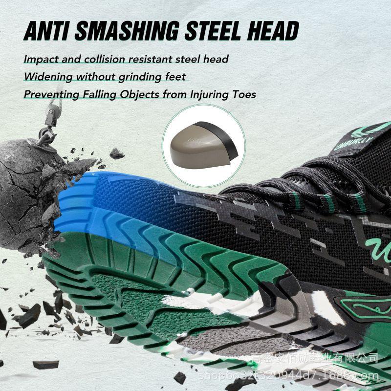 Breathable Labor Insurance Shoes, Fashionable Anti-smashing and Anti-piercing Work Safety Shoes, Spring and Autumn High-top Anti-wear