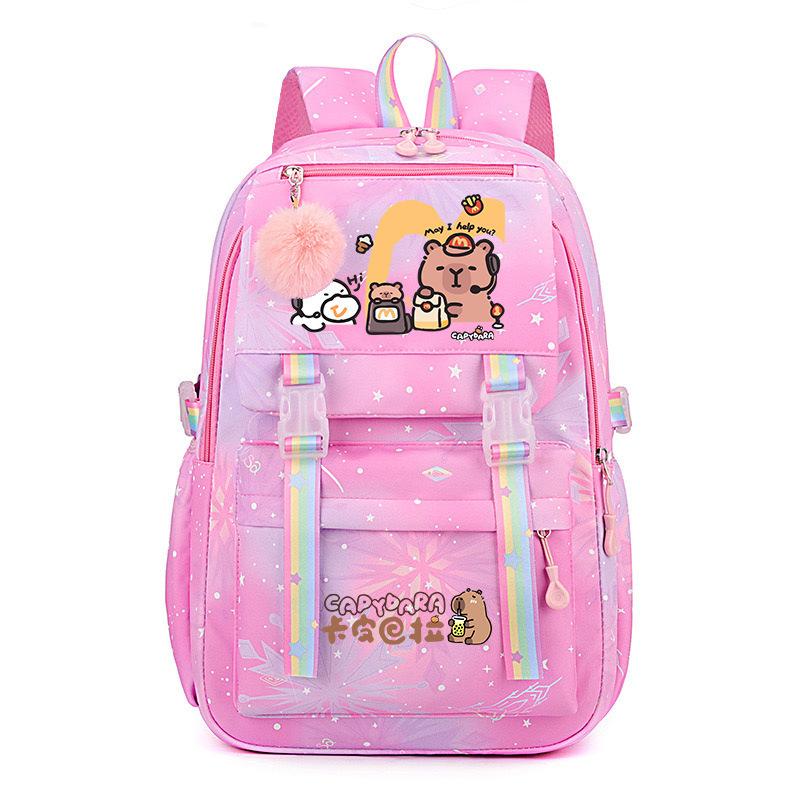 Beliebter 2025 Kapibara Capybara mehrfarbig hübsch, schmutzabweisend und langlebig, niedlicher Grundschulrucksack