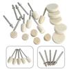 Wool Buffing Kit 129pcs for 3.175mm Rotary Tool for Polishing Metal and Wood Includes Various Felt Shapes and Sizes