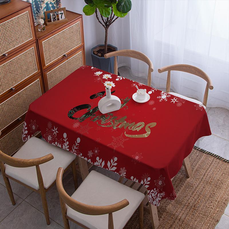 Winter Christmas Plaid Red Holiday Festive Tablecloth Household Waterproof Girly Heart Coffee Table Cover Tablecloth