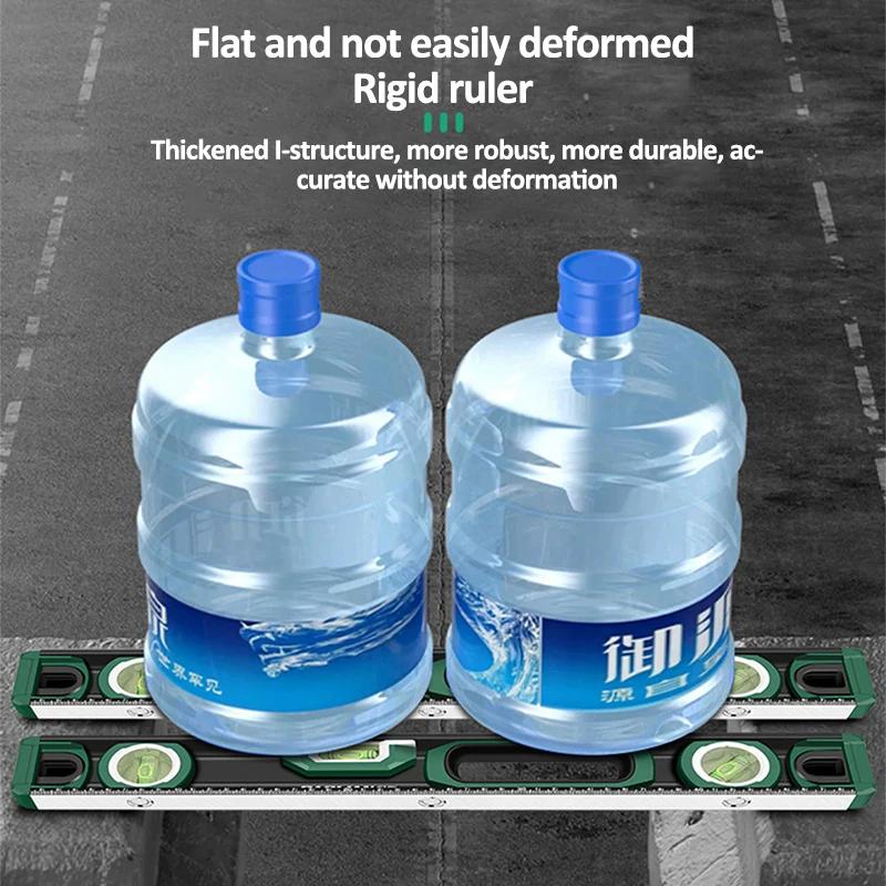 300mm/400mm/500mm Căutător de Unghi Portabil Raportor Inclinometru Riglă cu Nivel cu 3 Bule Nivel cu Bule Magnetic din Aluminiu Turnat Solid