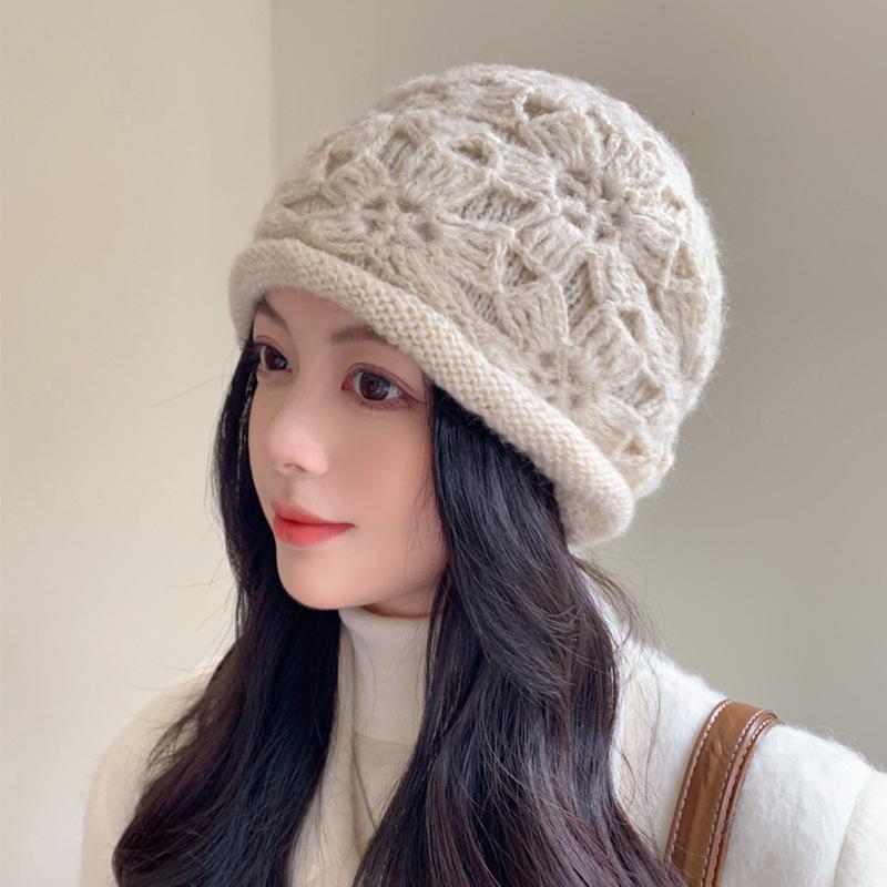 New Arrival Women's Autumn/Winter Trendy Knit Hat Handmade Crochet Wool Cap
