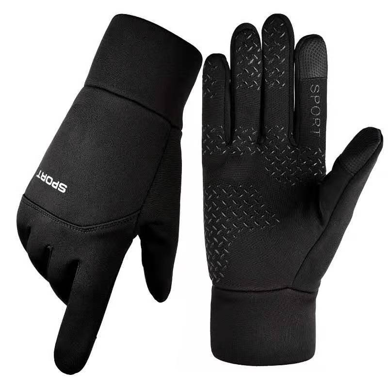 Cycling Gloves Winter Style Plus Velvet Thickened Outdoor Sports Windproof and Water Splashing Plus Velvet Gloves