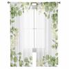 Summer Watercolor Eucalyptus Leaves Sheer Window Curtains For Living Room Kitchen Children Bedroom Voile Hanging Curtain