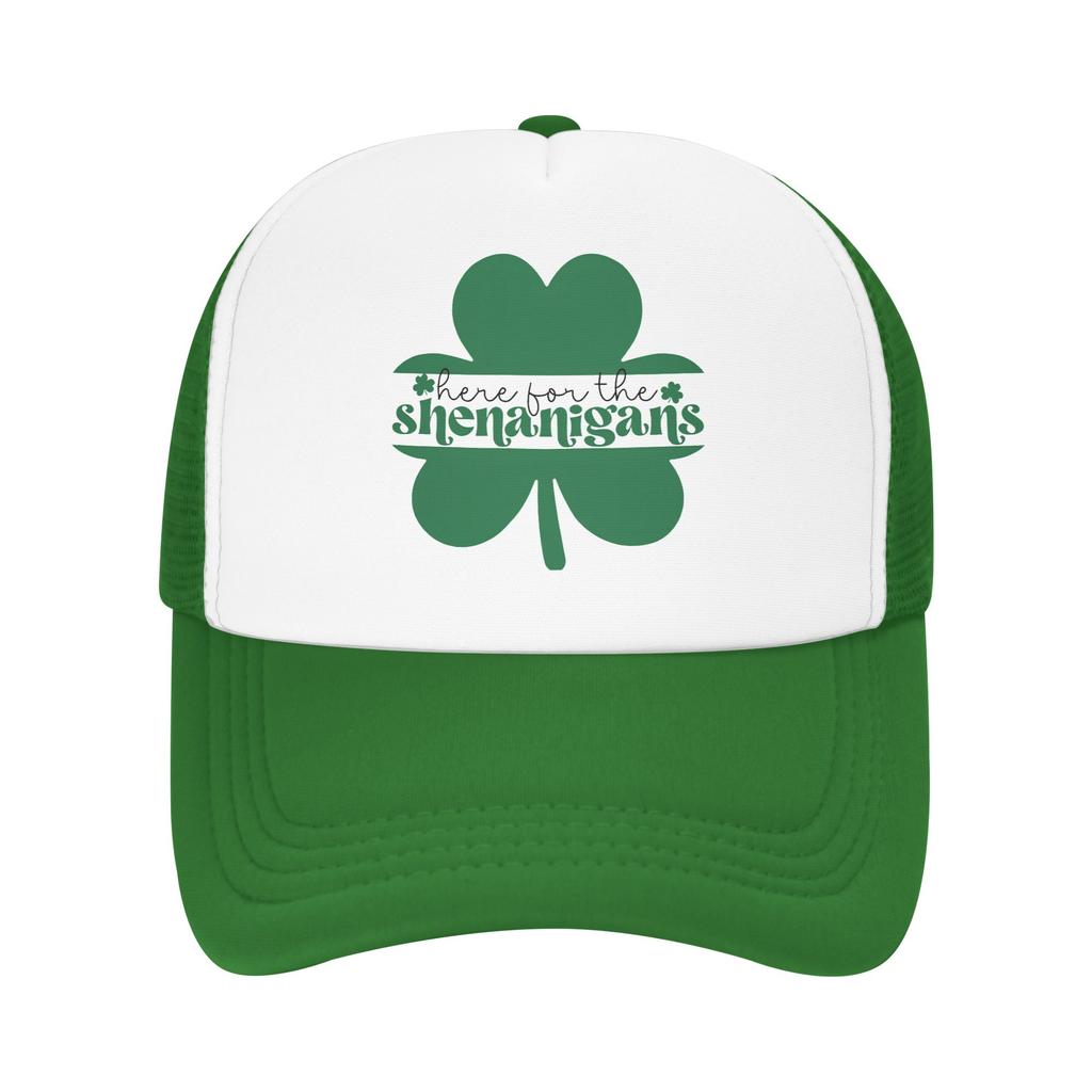 Happy Saint Patricks Day  Outfits Mesh Trucker Hat Summer Breathable  Meshback Sun Caps Trendy Adjustbale