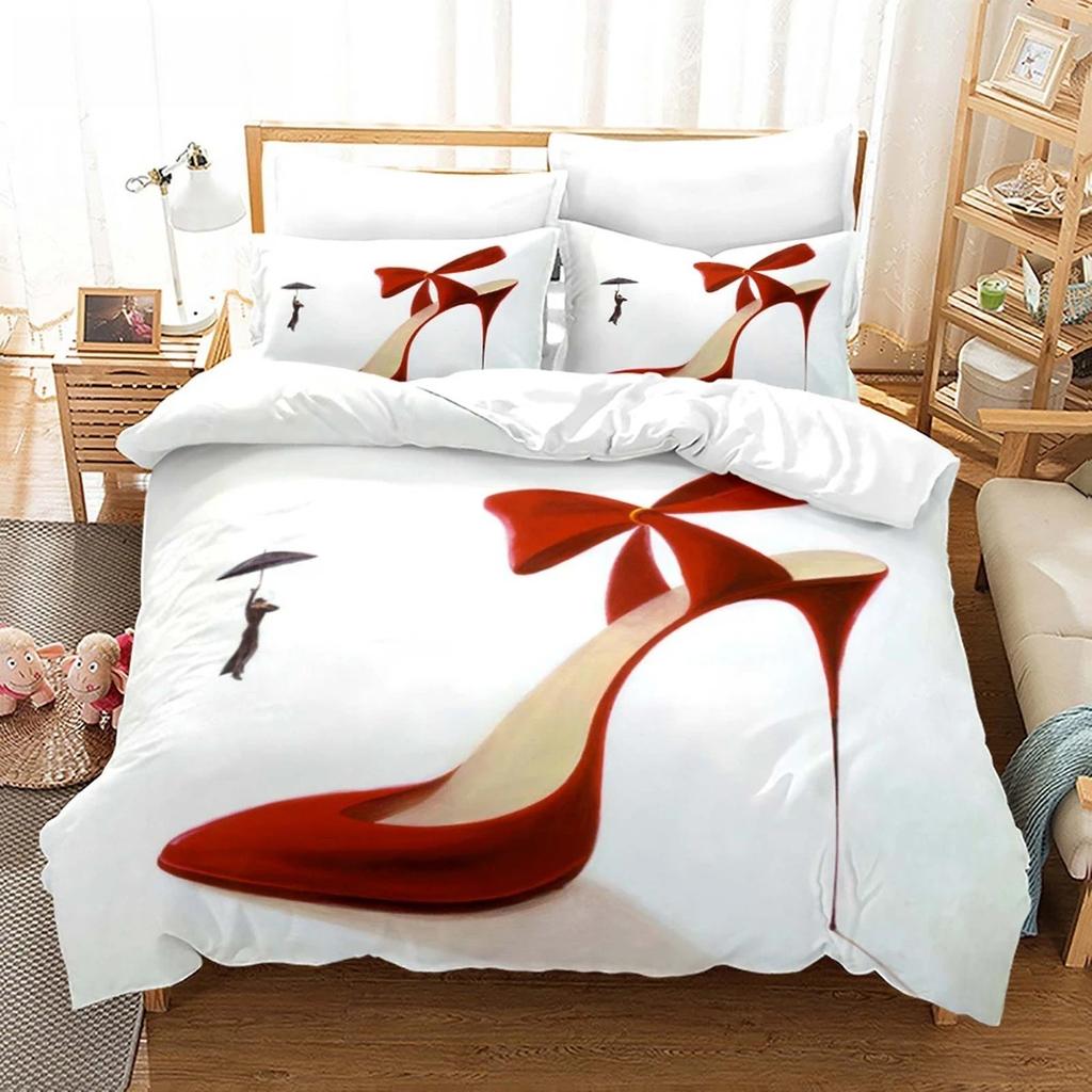 Nordic Cosmetic Fashion Girl Perfume Bedding Set Luxury Duvet Cover 200x200 Pink Bed Linen Bedclothes NO Sheet