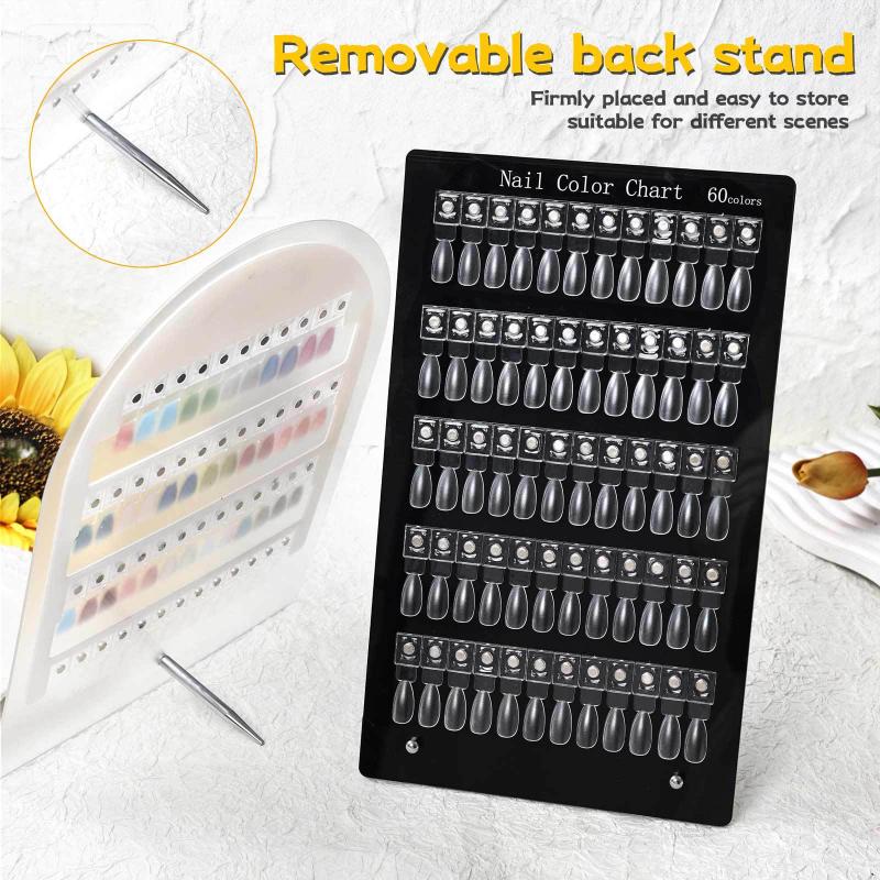 Premium Acrylic Nail Color Plate Magnet Nail Tips Display Board Comparison Color Card With Number Stickers For Nail Salon