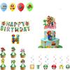Mario Theme Party Decorations Set Flags, Cake Toppers, Balloons, And Spirals For An Amazing Party Atmosphere!
