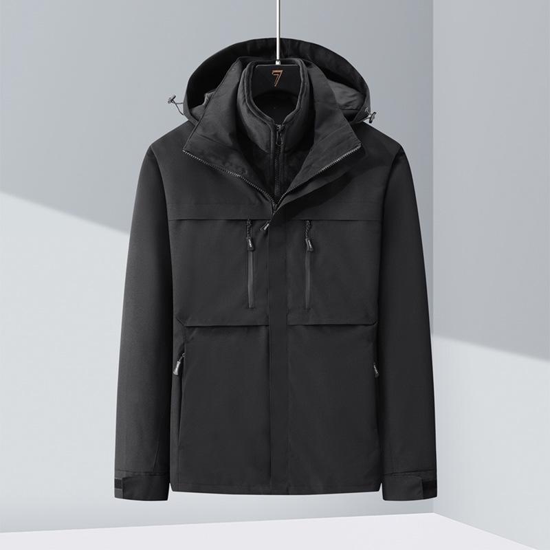 Three-in-One Outdoor Jacket: Fleece Liner, Waterproof, Windproof, Custom Logo