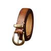Genuine Leather Belt Women's Fashion Versatile Personality Pleated Retro First Layer Cowhide Jeans Belt Women's