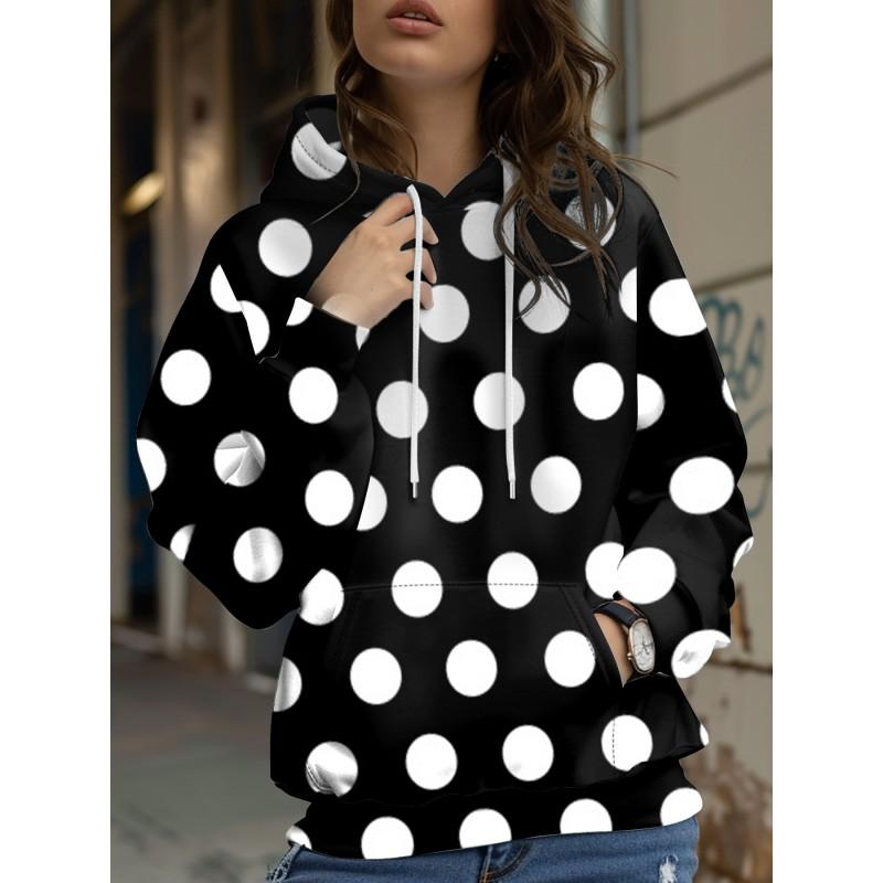 Womens Relaxed Fit Hooded Long Sleeve Sweatshirt With 3D Floral Plaid Print Breathable Comfort Casual Top