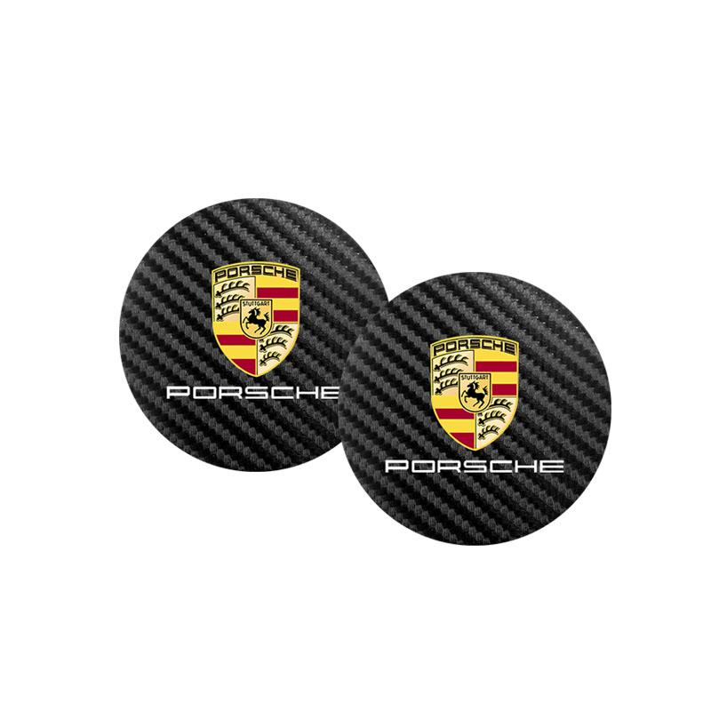 Car Waterproof Anti Slip Mat Coaster Silicone Water Cup Mat For Porsche Panamera Taycan 911 718 Macan Cayenne Boxster Cayman 918