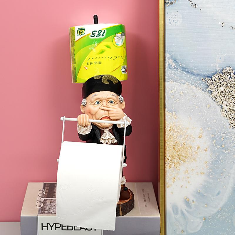 Creative Toilet Paper Holder Statue Funny Monkey Tissue Stand Rack Sculpture Decorative Resin Figure Living Room Bathroom Decor