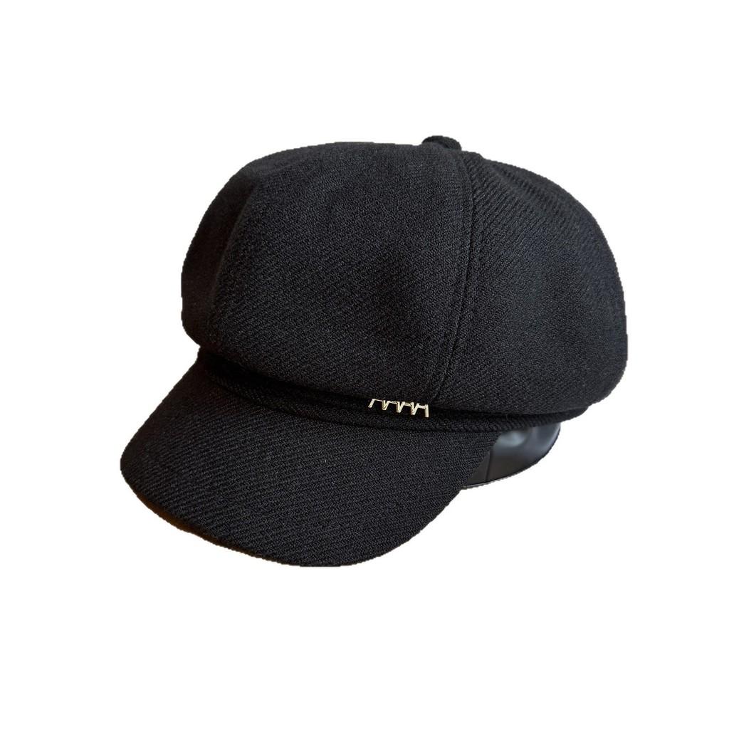 Color Solid Letter A Retro Beret Hat Ladies Polyester Fabric Fashion Accessory