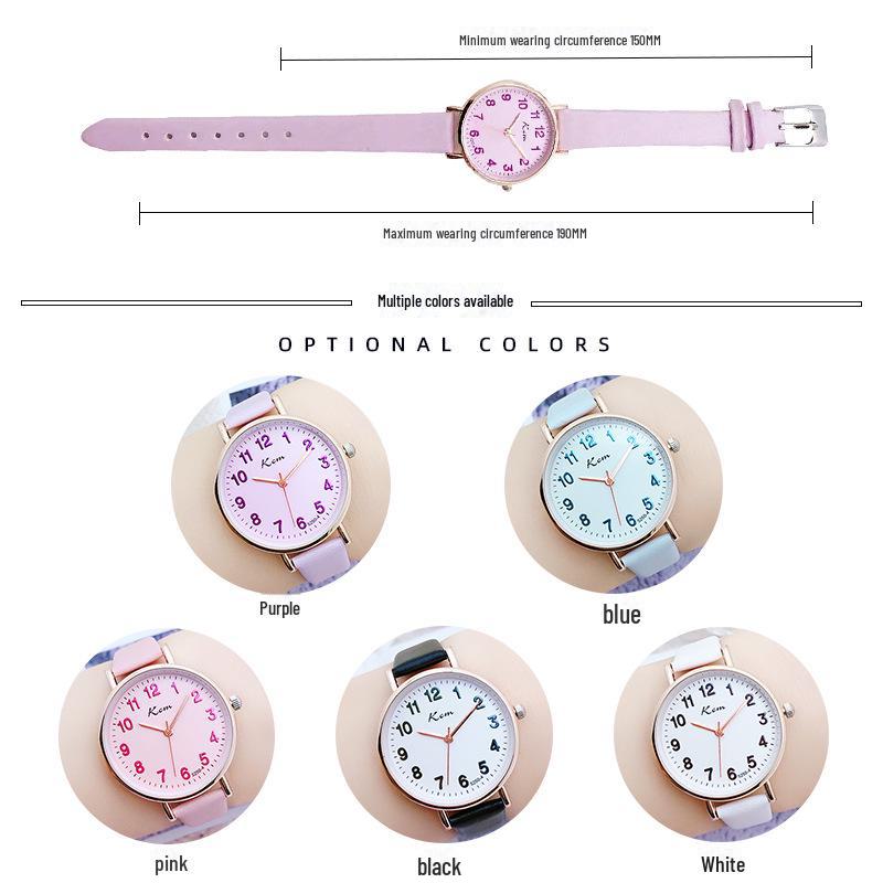 Digital Exam Watch for Students - Simple Style for Girls In Elementary To College with Scale Belt