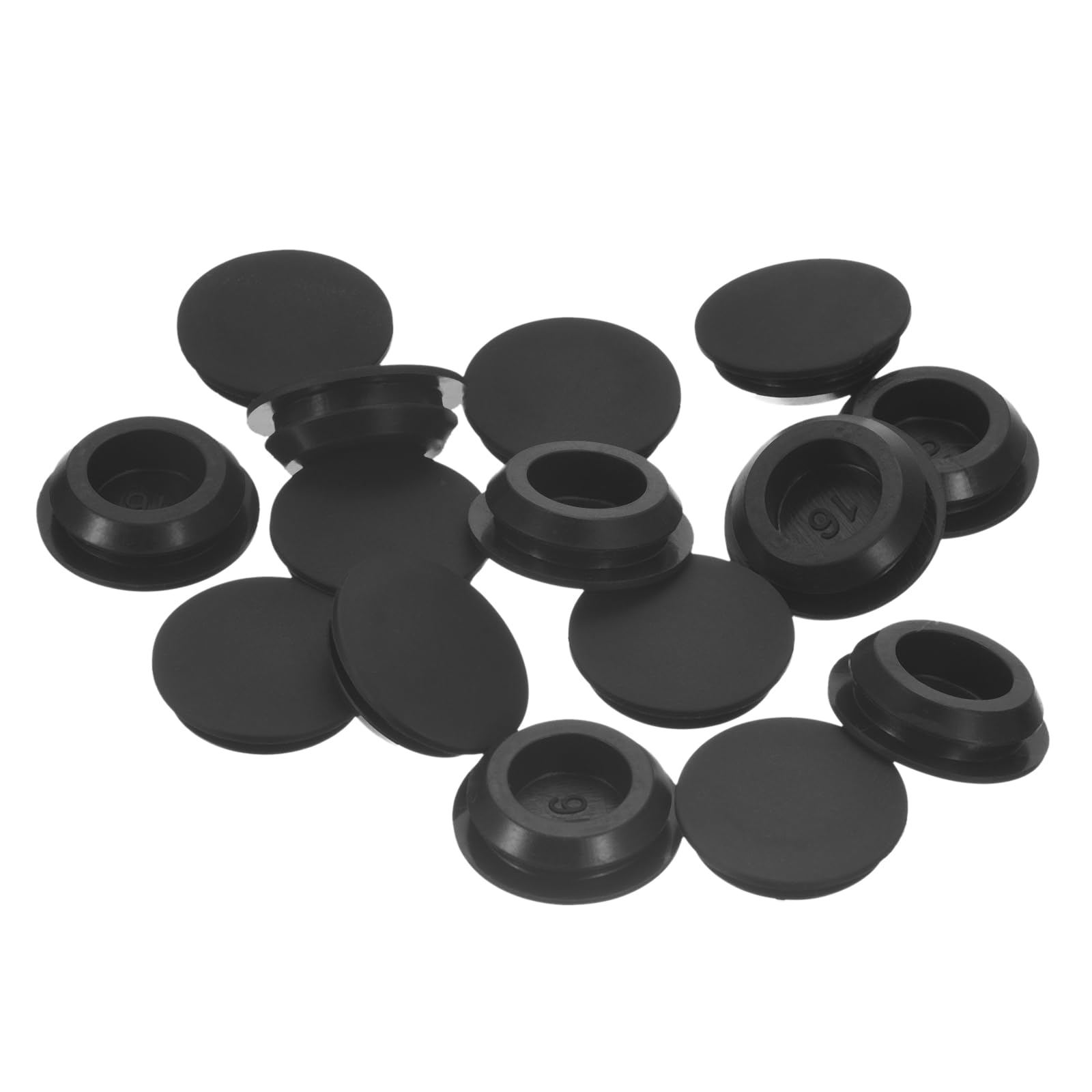 uxcell 15pcs Silicone Plug 15.5-17mm Hole Rubber Round Snap-in Locking Hole Plug for Metal