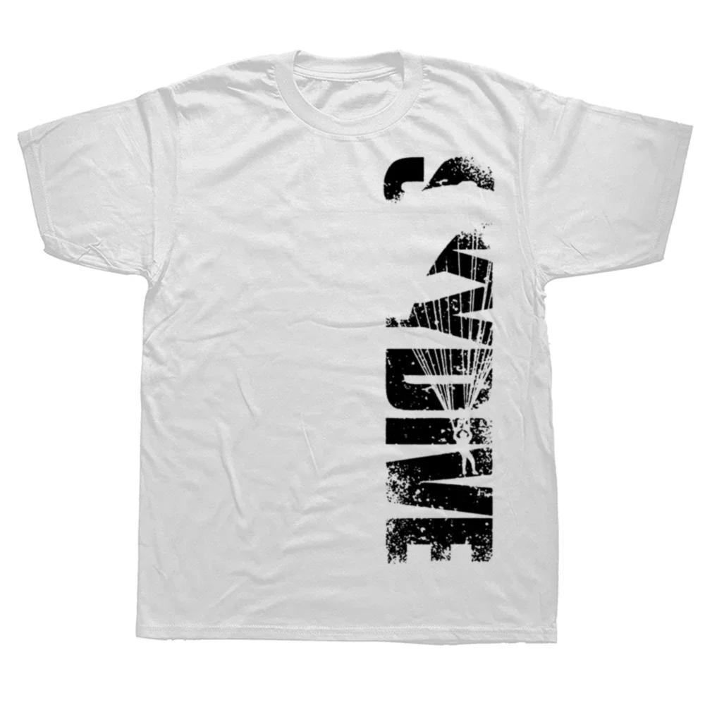 Vinage Skydiving Skydive Sky Diver Paragliding Parachu Paraglider T Shirts Streetwear Short Sleeve Birthday Gifts Tshirt Men