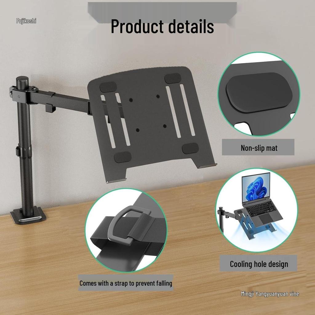 Punch-Free Telescopic Monitor Stand with Rotating, Lifting Arm