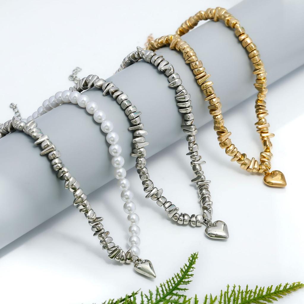 High sense elegant irregular CCB geometric love pendant necklace broken silver Choker party jewelry women