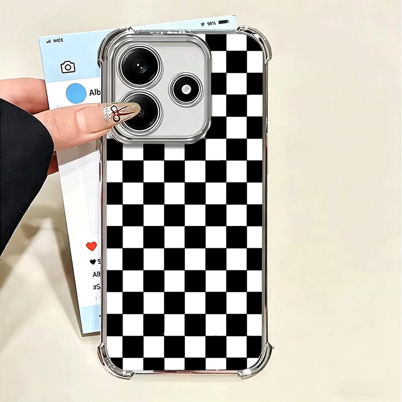 Retro Classic Chess Board Grid Soft Phone Case For Xiaomi Poco X7 X8 Pro Max X6 X5 X3 F8 Ultra F7 M8 M7 M5S Redmi 15C 15A 15 14C
