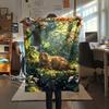 1PC Cute Little Groundhog  Print FlAannel Blanket, High Quality Comfortable for All Seasons, Home Decor, Warmth and Comfort