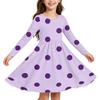 Mädchen Weihnachtsdruck Langarmkleid mit Ärmeln für Feiertagsparty und