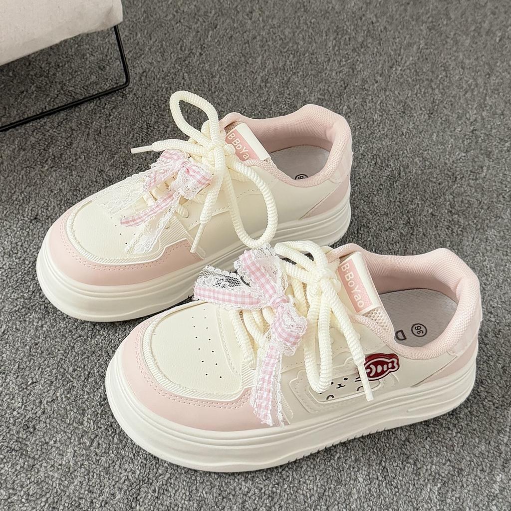 School season women's new cute versatile ins thick baseplate shoes niche non-collision shoes