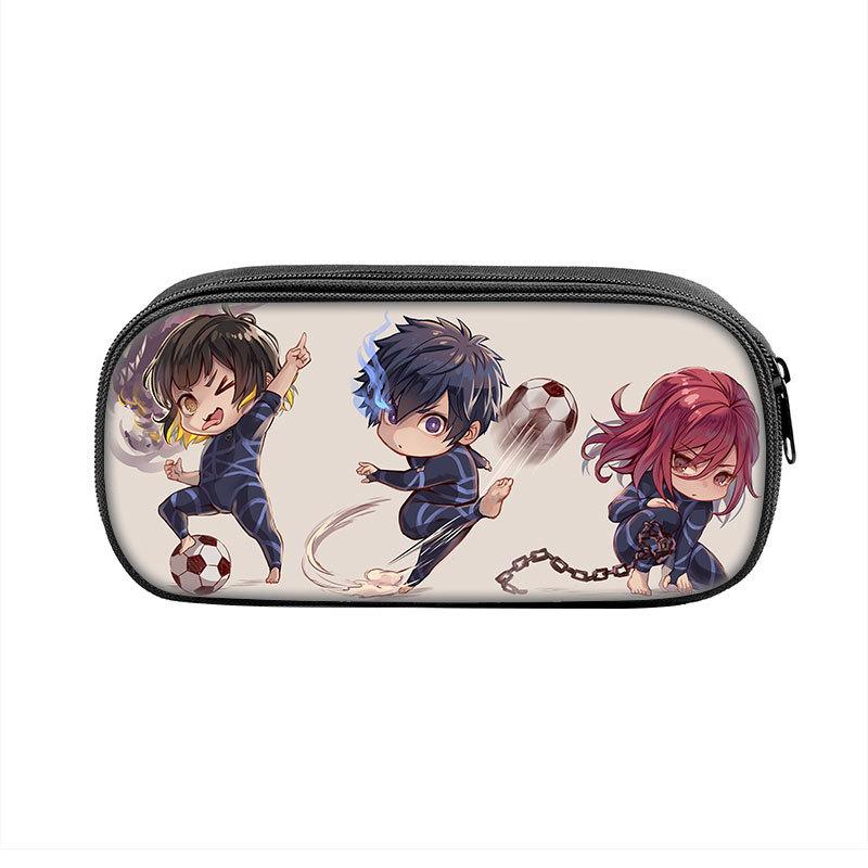 Bluelock Printed Pencil Case, Blue Prison Primary And Secondary School Children'S Pencil Stationery Storage Bag