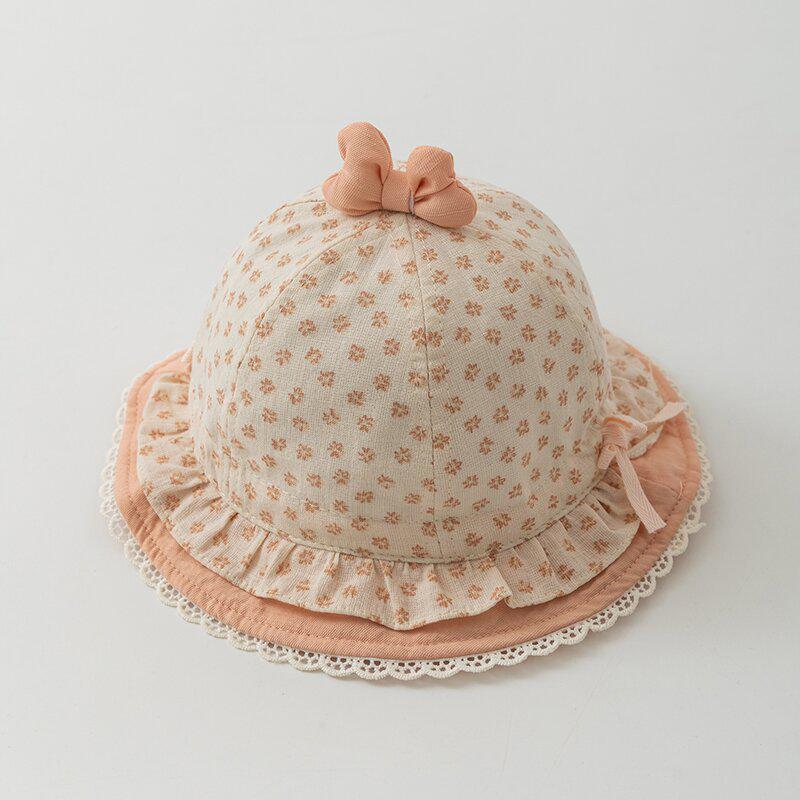 Korean Style Children's Sun Protection Lace Bucket Hat for Girls
